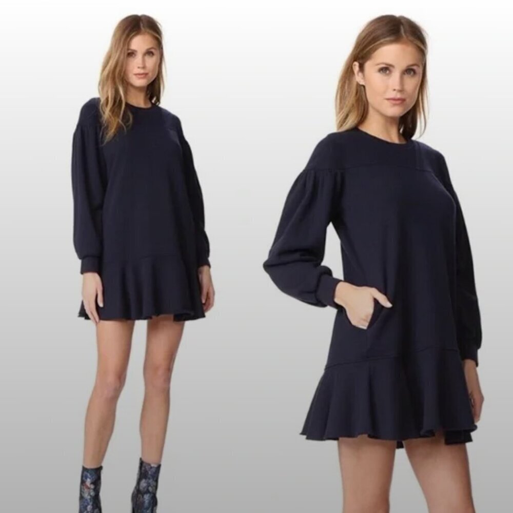 Rebecca Taylor La Vie flounce pockets sweatshirt dress